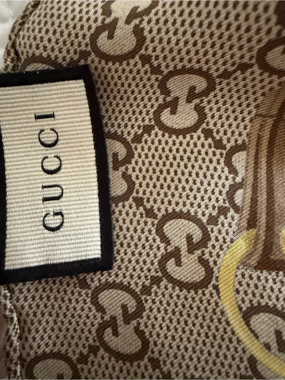 Gucci Orange Beige Pink Floral Silk Scarf